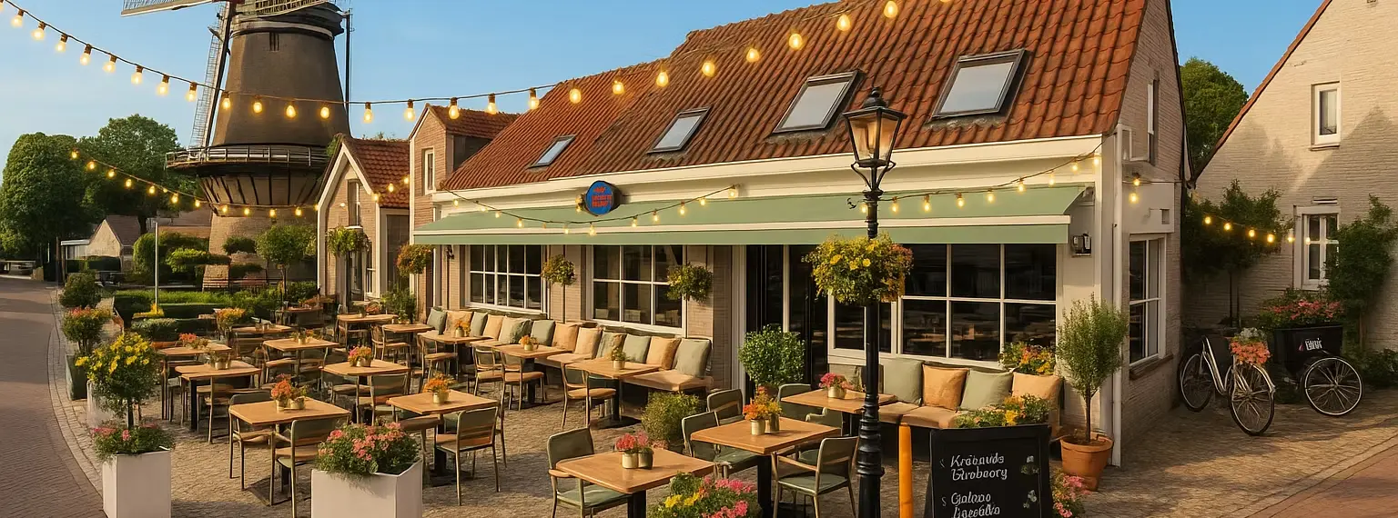 Het terras van Savór op het plein in Sluis